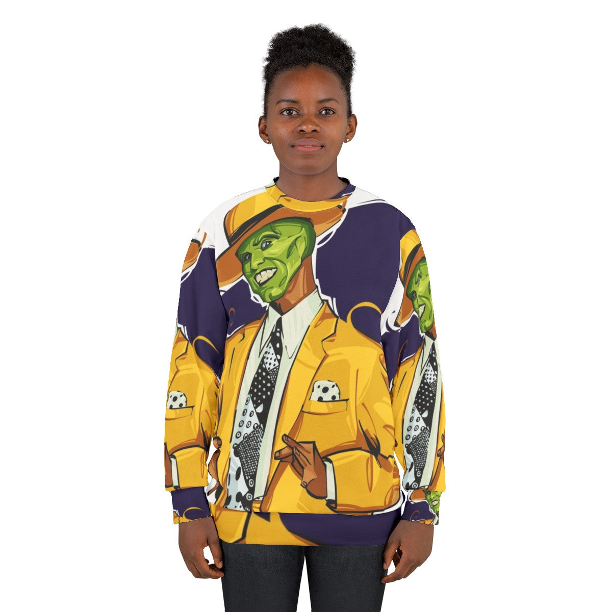 The Mask Sweatshirt 2 featuring Jim Carrey's iconic superhero character - women