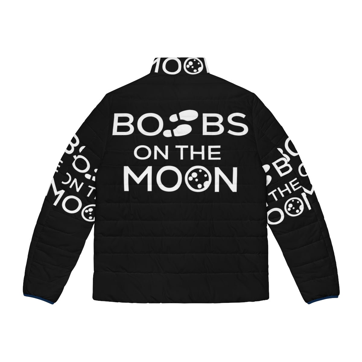 Space Force Boots On The Moon Puffer Jacket 2 - Minimalist space-themed puffer jacket - Back