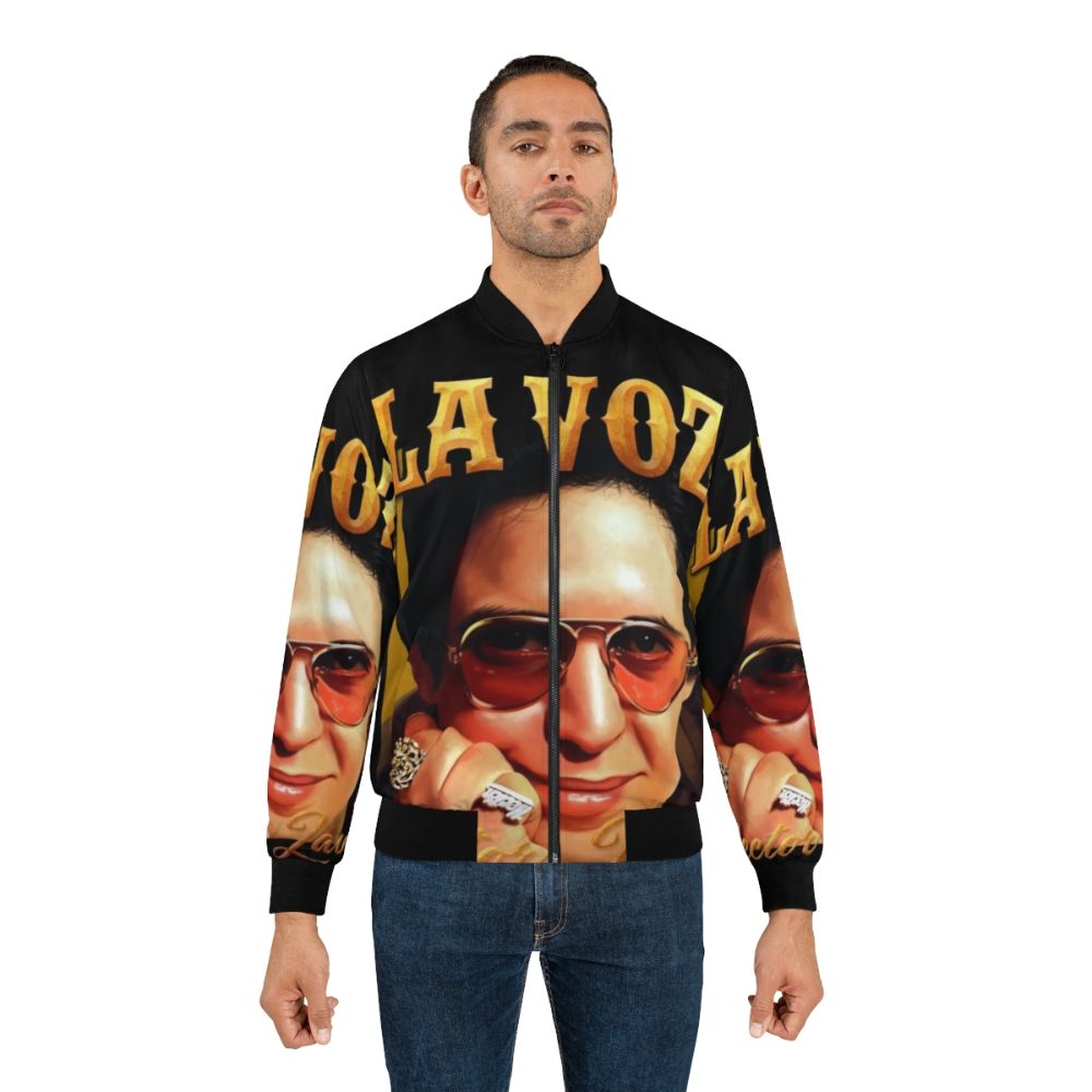 Hector Lavoe Puerto Rican Bomber Jacket with "La Voz" Text - Lifestyle