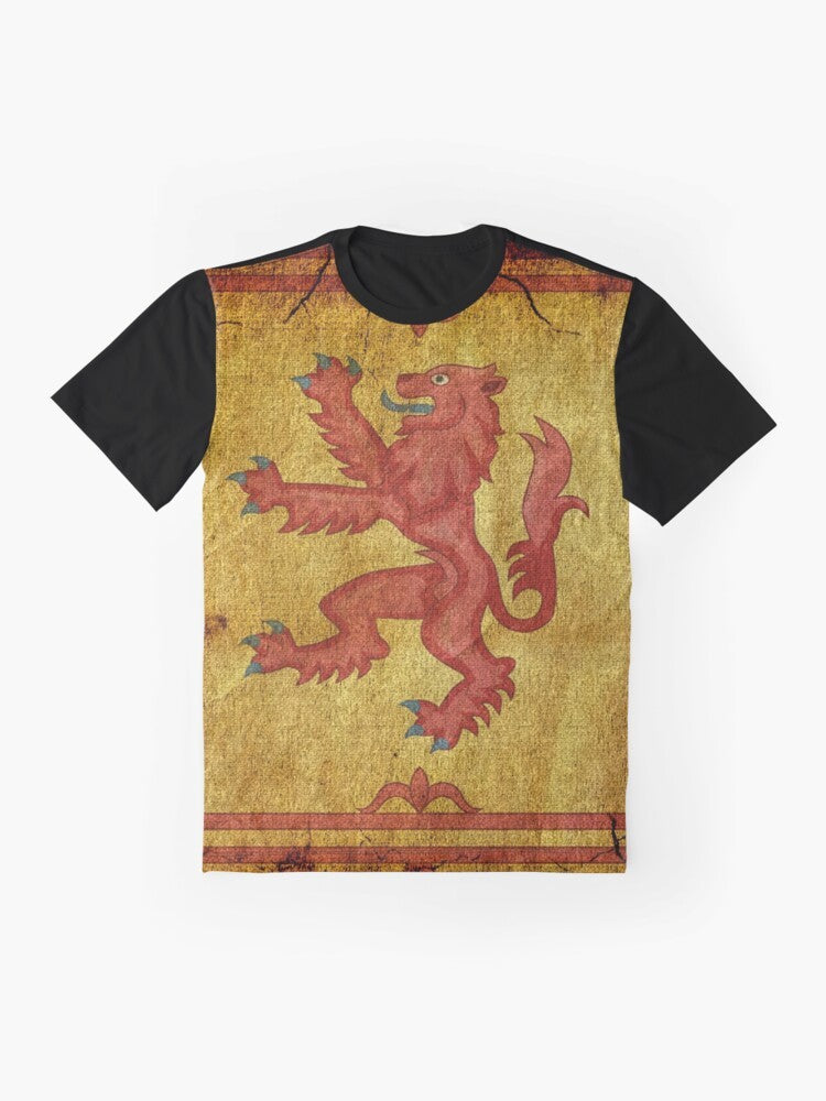 Rampant lion Scottish flag graphic t-shirt - Flat lay