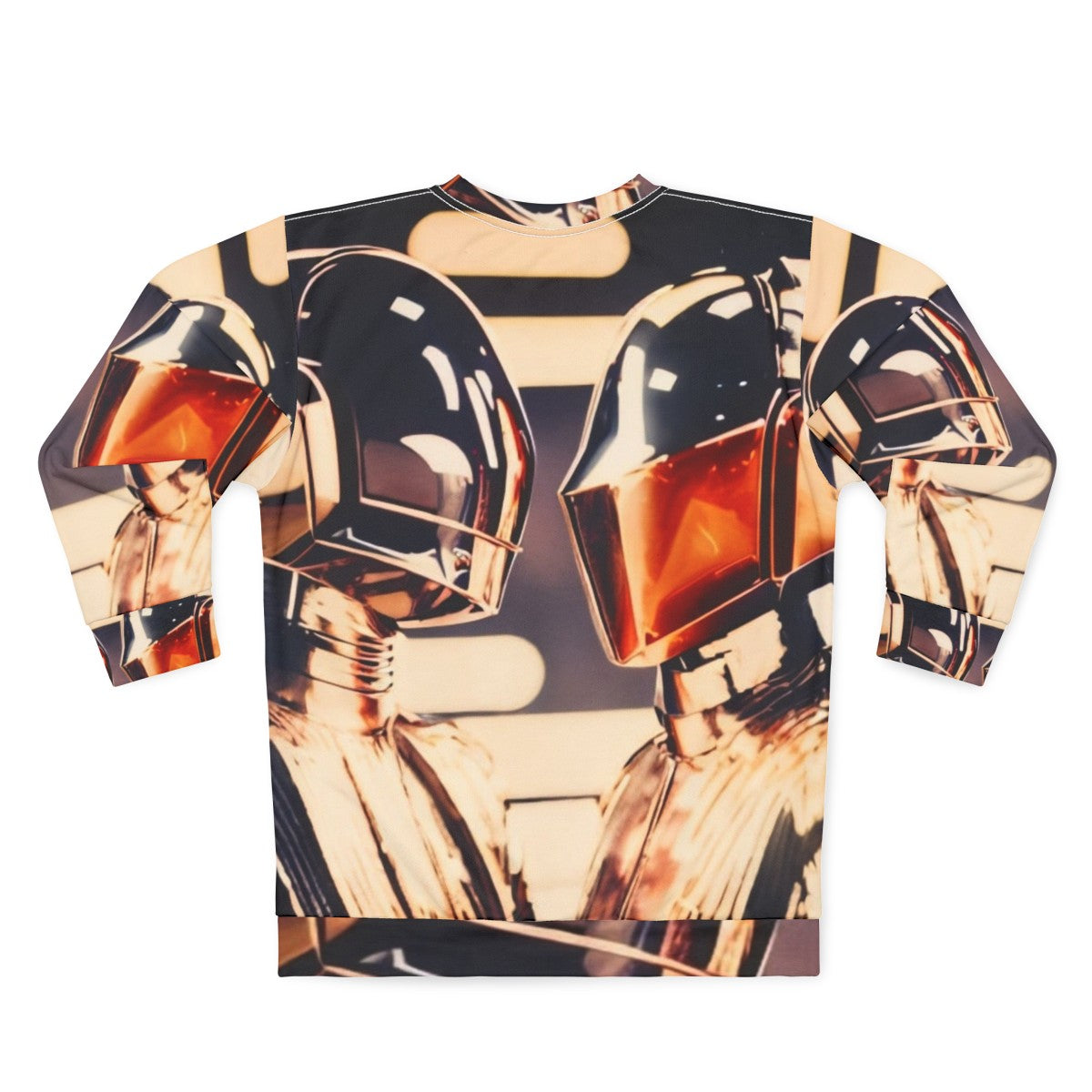 Get Lucky Disco 1970s Music Pop Robot Sweatshirt - Back