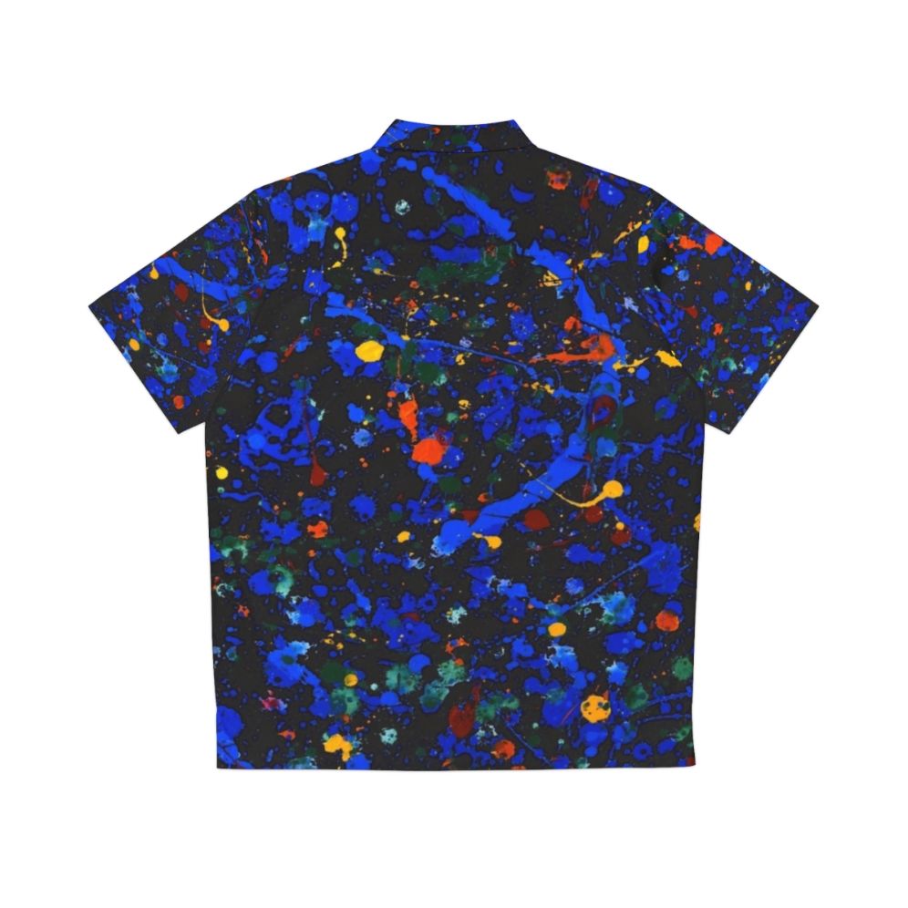 Abstract 909 Hawaiian Shirt with Pollock-inspired Vibrant Design - Back