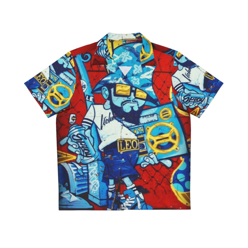 Retro 80s graffiti style b-boy hawaiian shirt