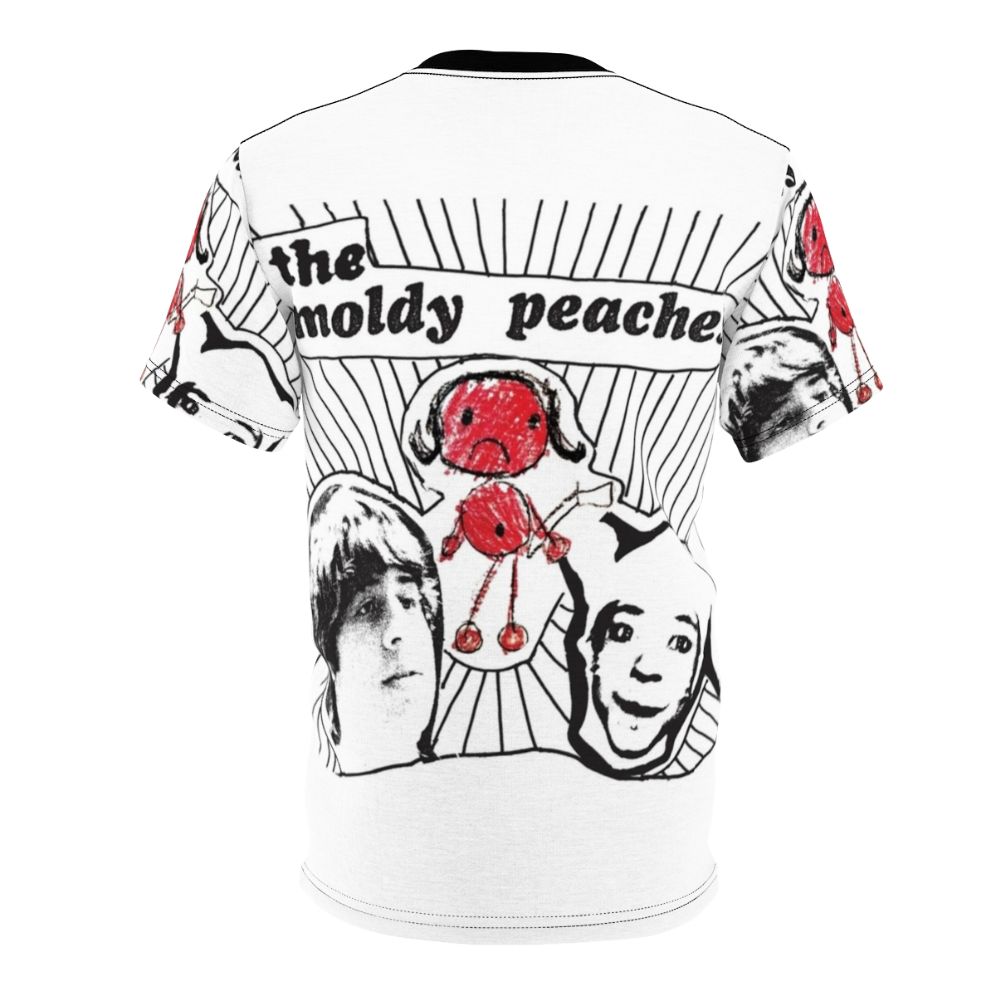 Artistic graphic design featuring the Moldy Peaches indie music band logo on a high-quality t-shirt - Back