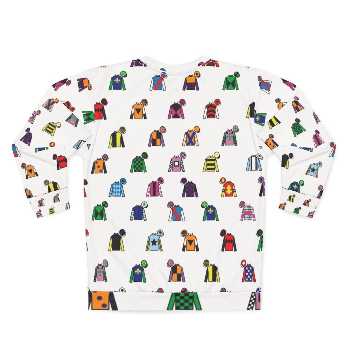 Colorful jockey silks horse racing sweatshirt - Back