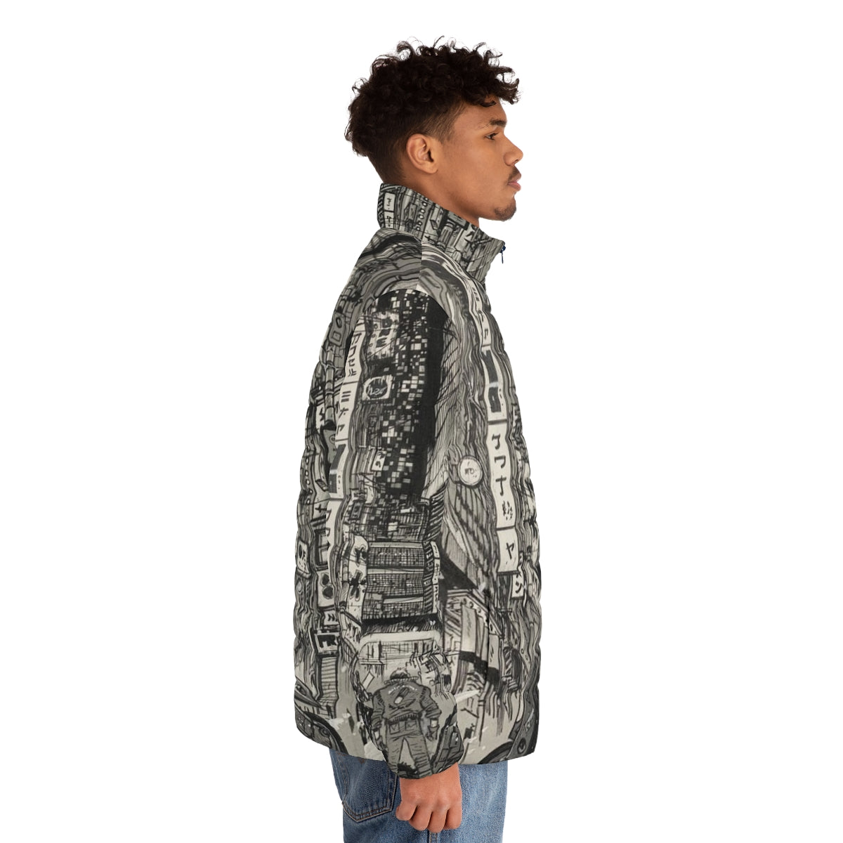 Akira-inspired cyberpunk puffer jacket - men side right