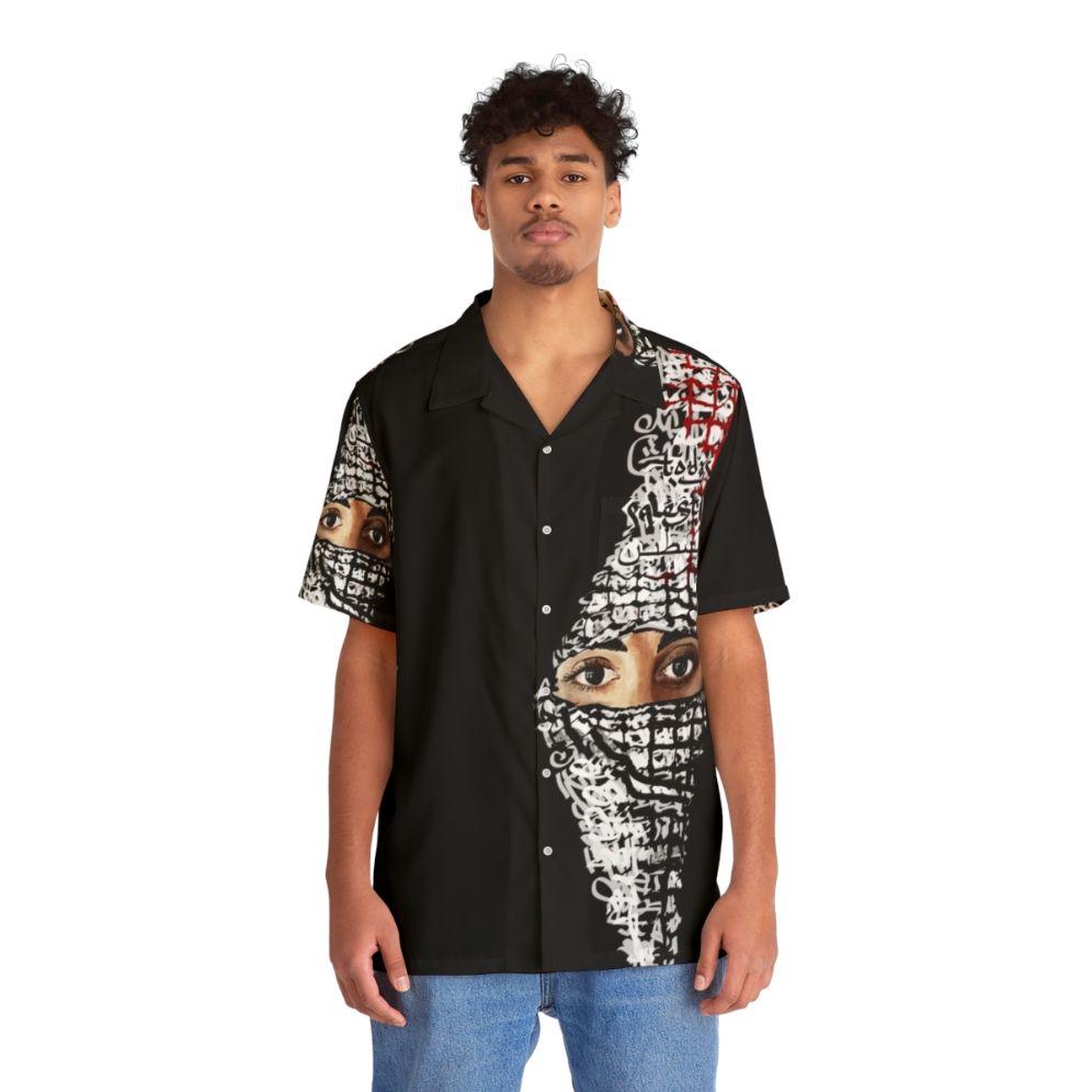 Palestine-Inspired Hawaiian Shirt - People Front