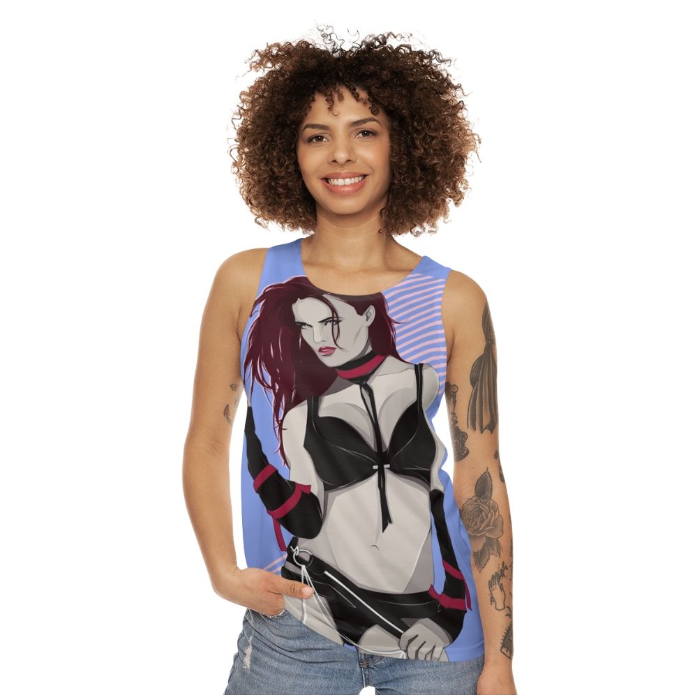 Fiery Diva Unisex Tank Top featuring pop art design for female wrestlers - women