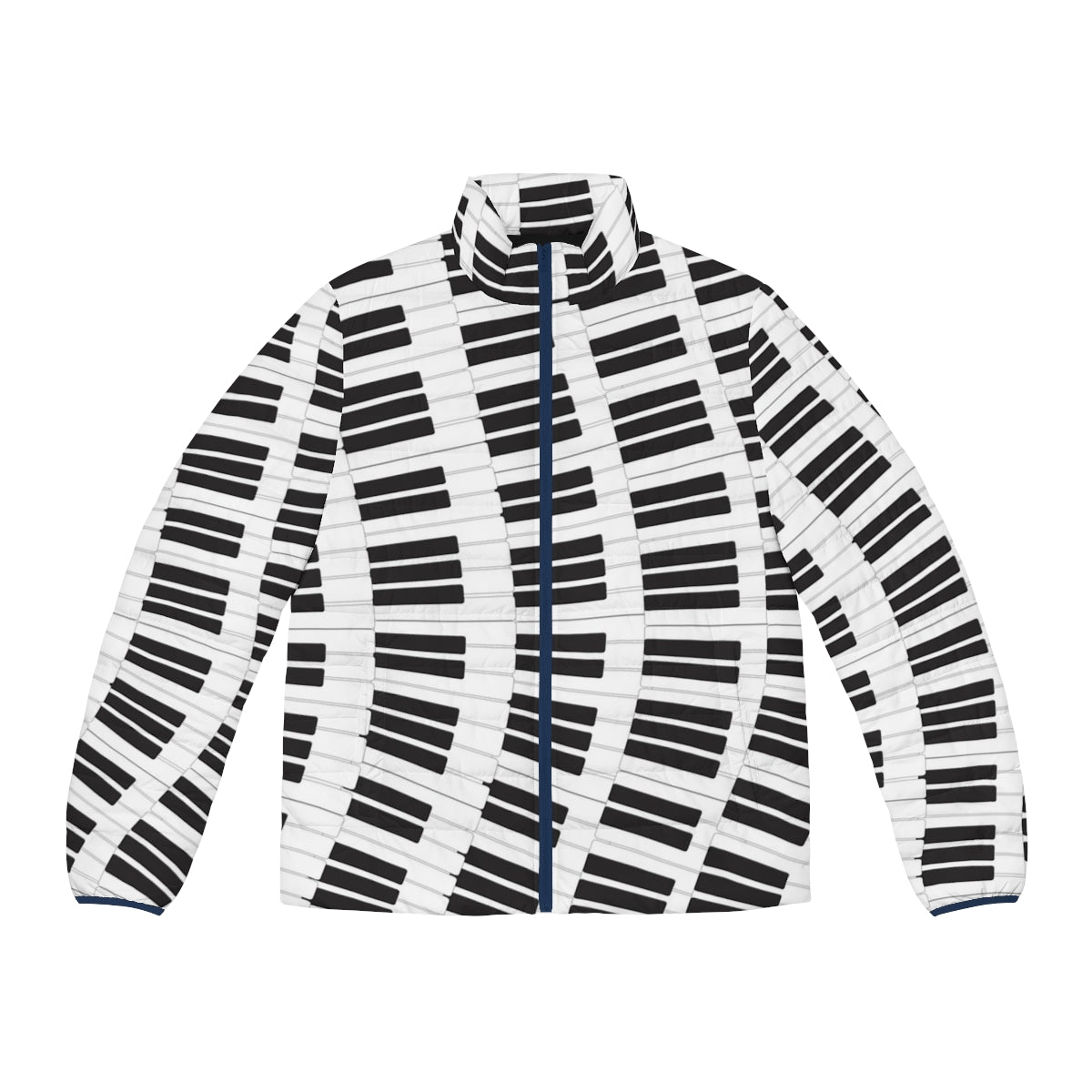 Piano keys puffer jacket with musical design