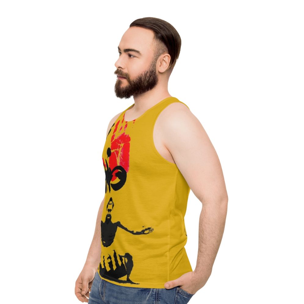 Japanese sumo wrestler unisex tank top - men side