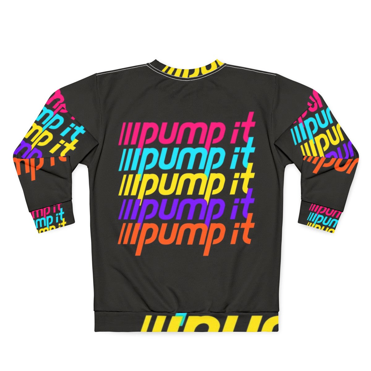 Retro 80s/90s neon pink "I Wanna Pump It" sweatshirt - Back