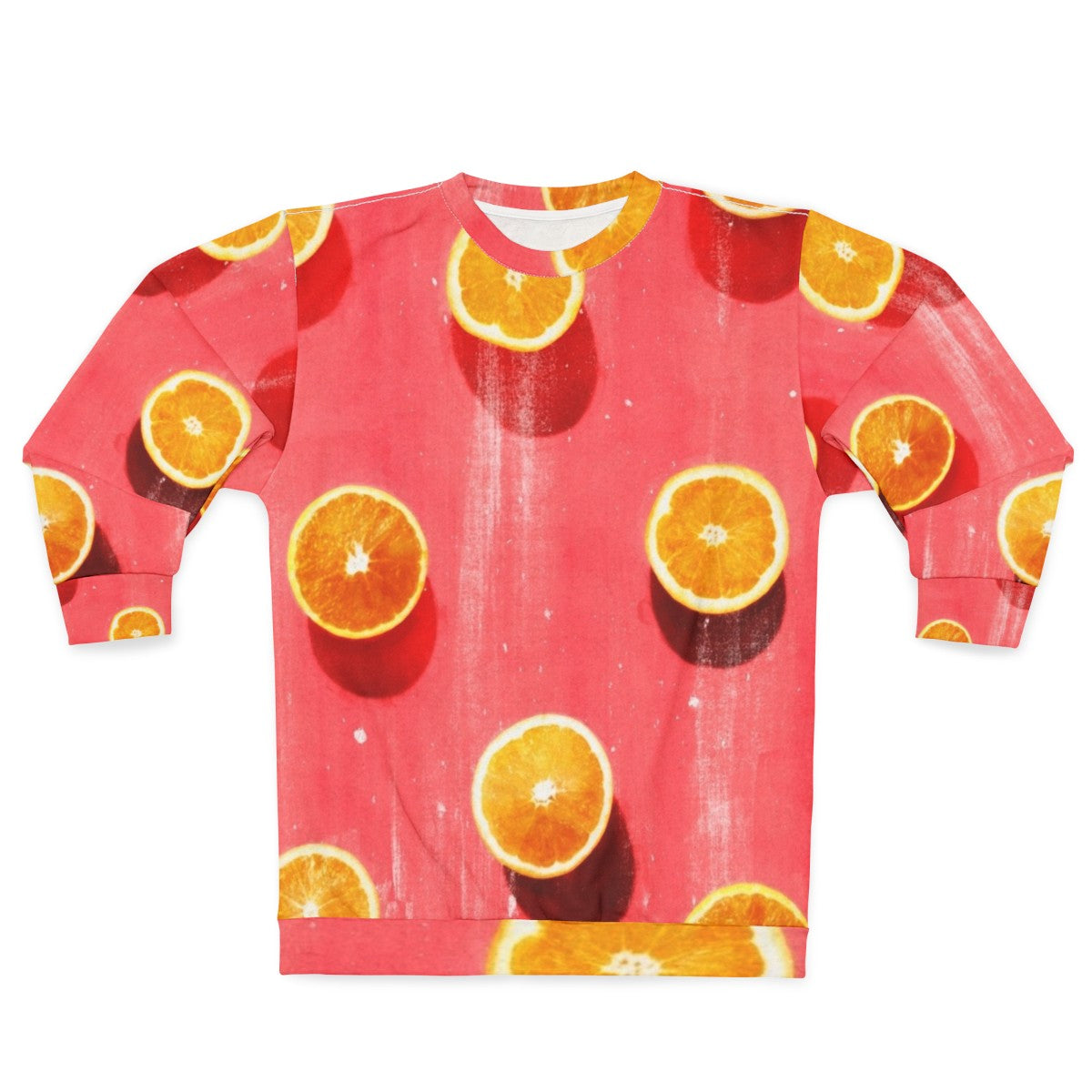 Fruit print sweatshirt, colorful graphic pullover