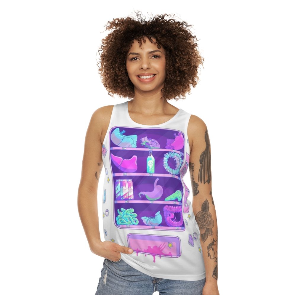 Pastel goth organ-themed unisex tank top - women