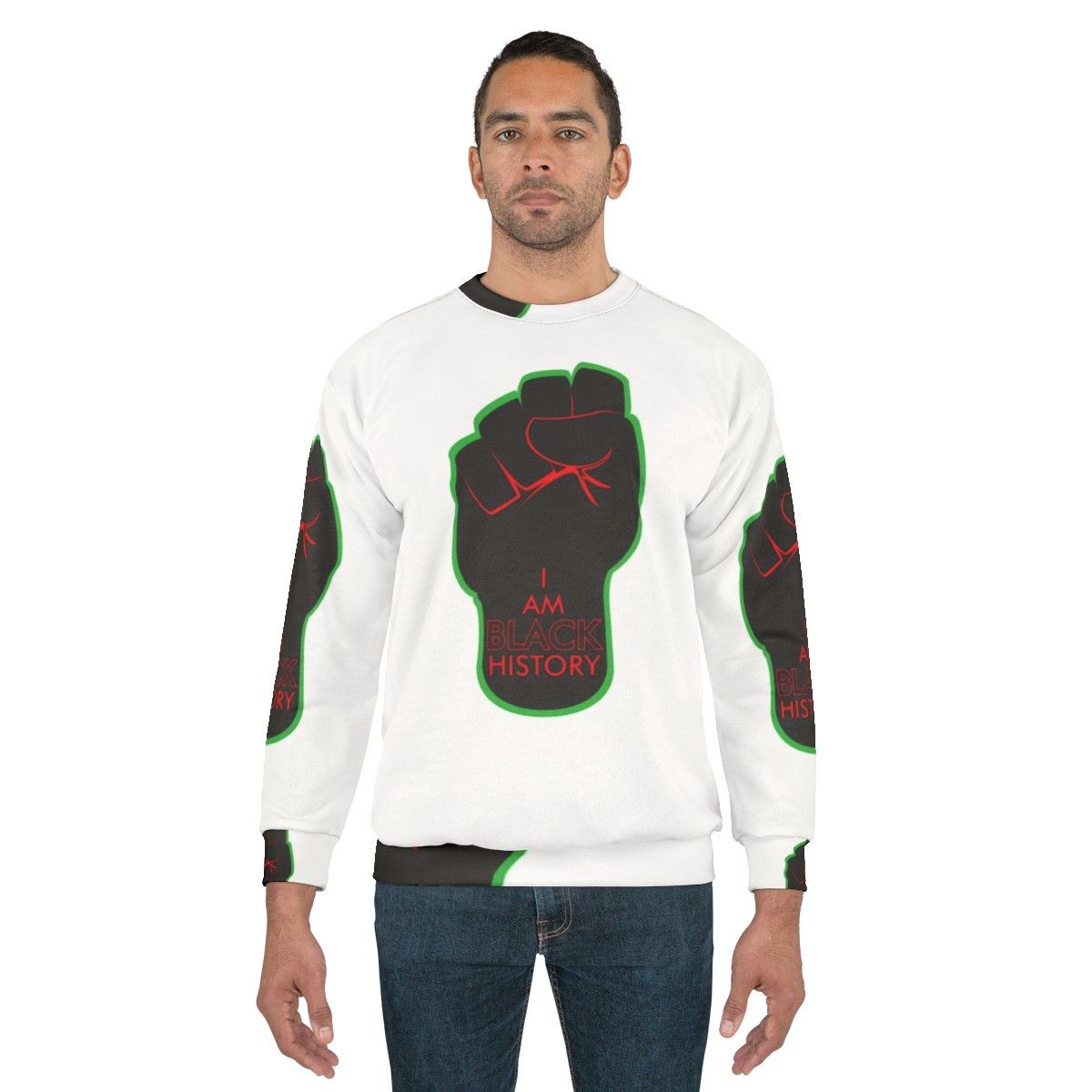 Black History RBG Sweatshirt with Retro Airline Branding - men