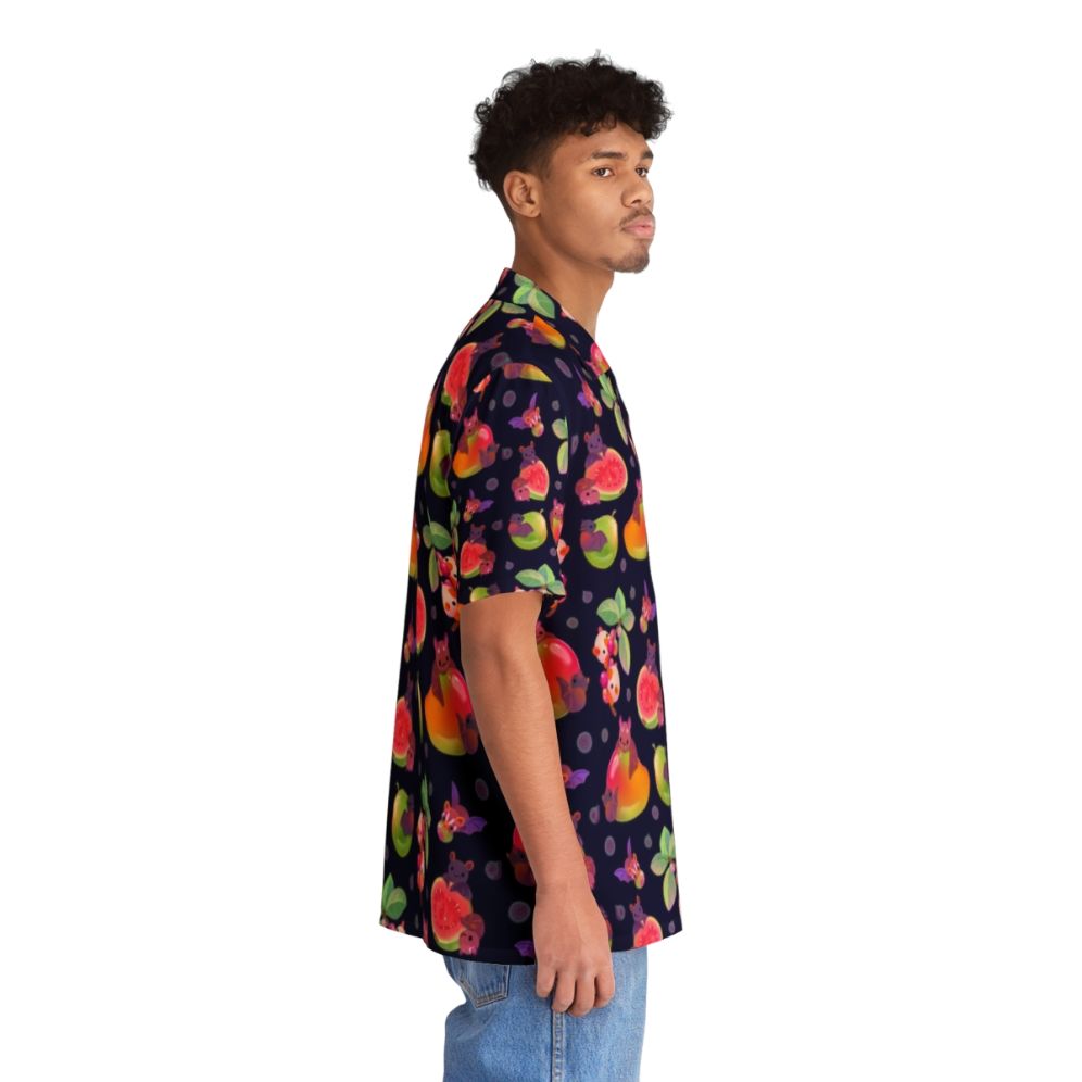 dark hawaiian shirt with tropical fruit and bat print - People Pight