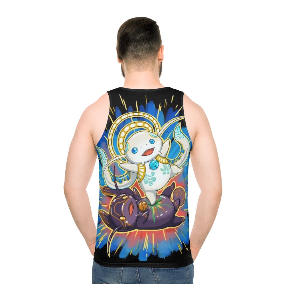 Unisex Hydaelyn Kick Namazu Gaming Tank Top for Final Fantasy XIV Fans - men back