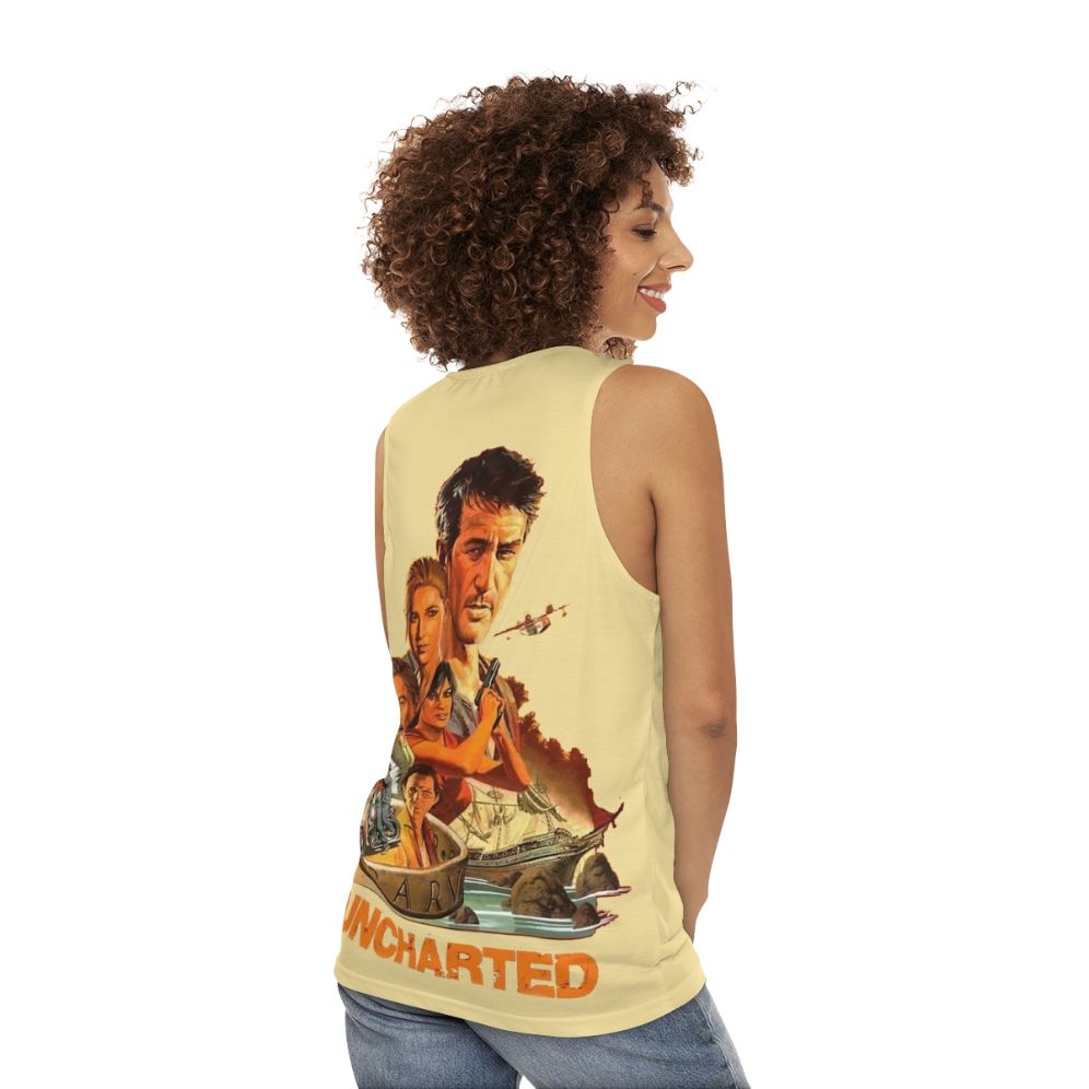 Uncharted video game themed unisex tank top - women back