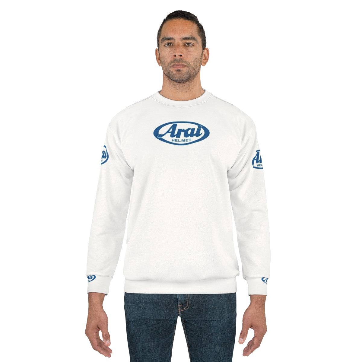 Blue motorsport-inspired sweatshirt - men