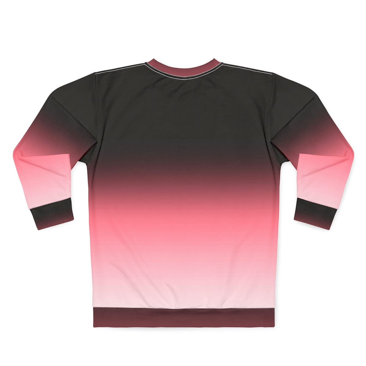 Ombre dip dye black pink white gradient pattern sweatshirt - Back