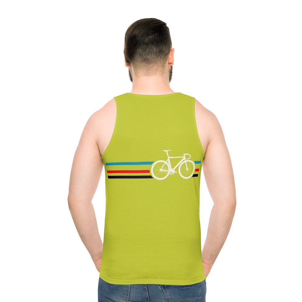 Retro bike stripes velodrome cycling tank top - men back