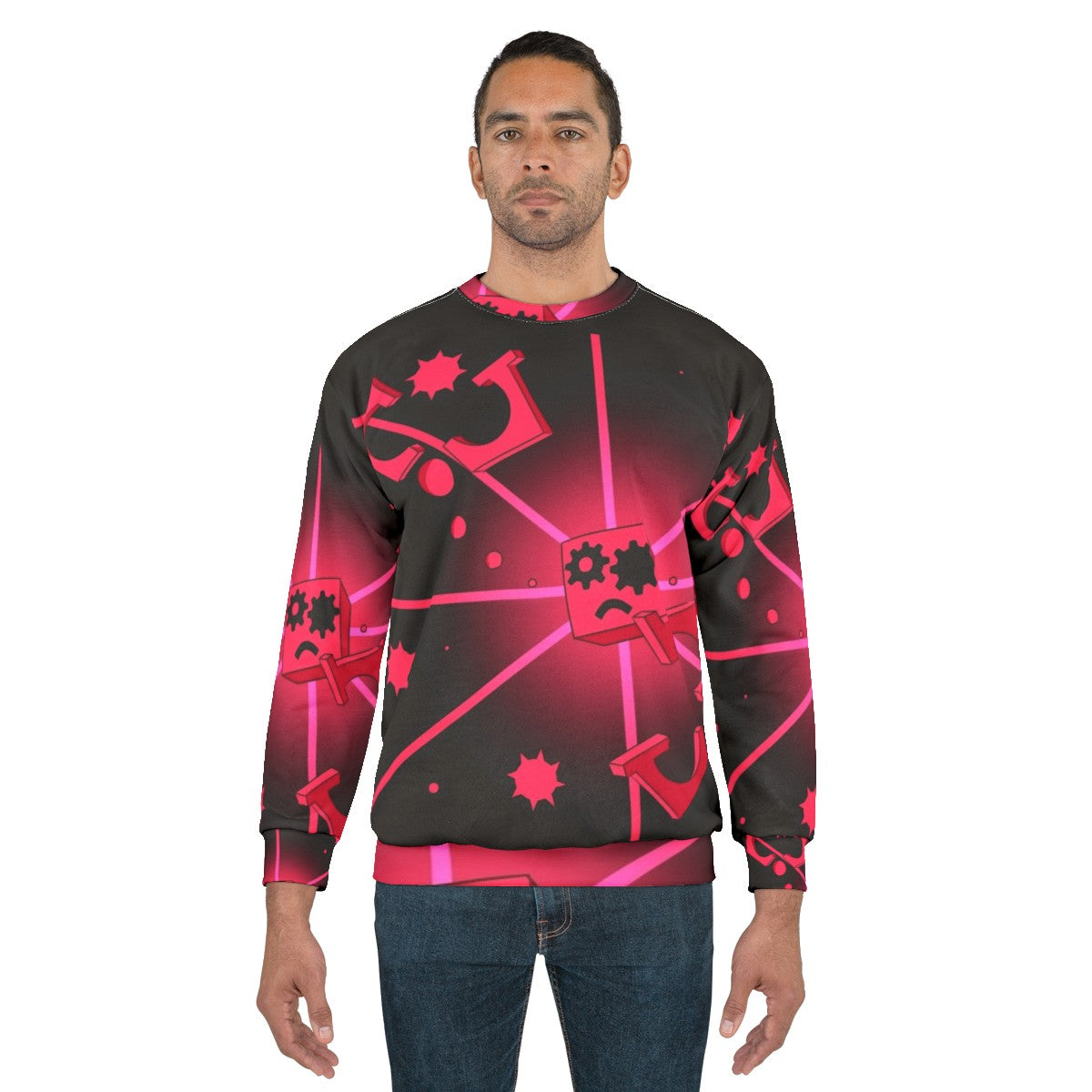 Close To Me Sweatshirt - Cube Corrupted Pink Clothing - men