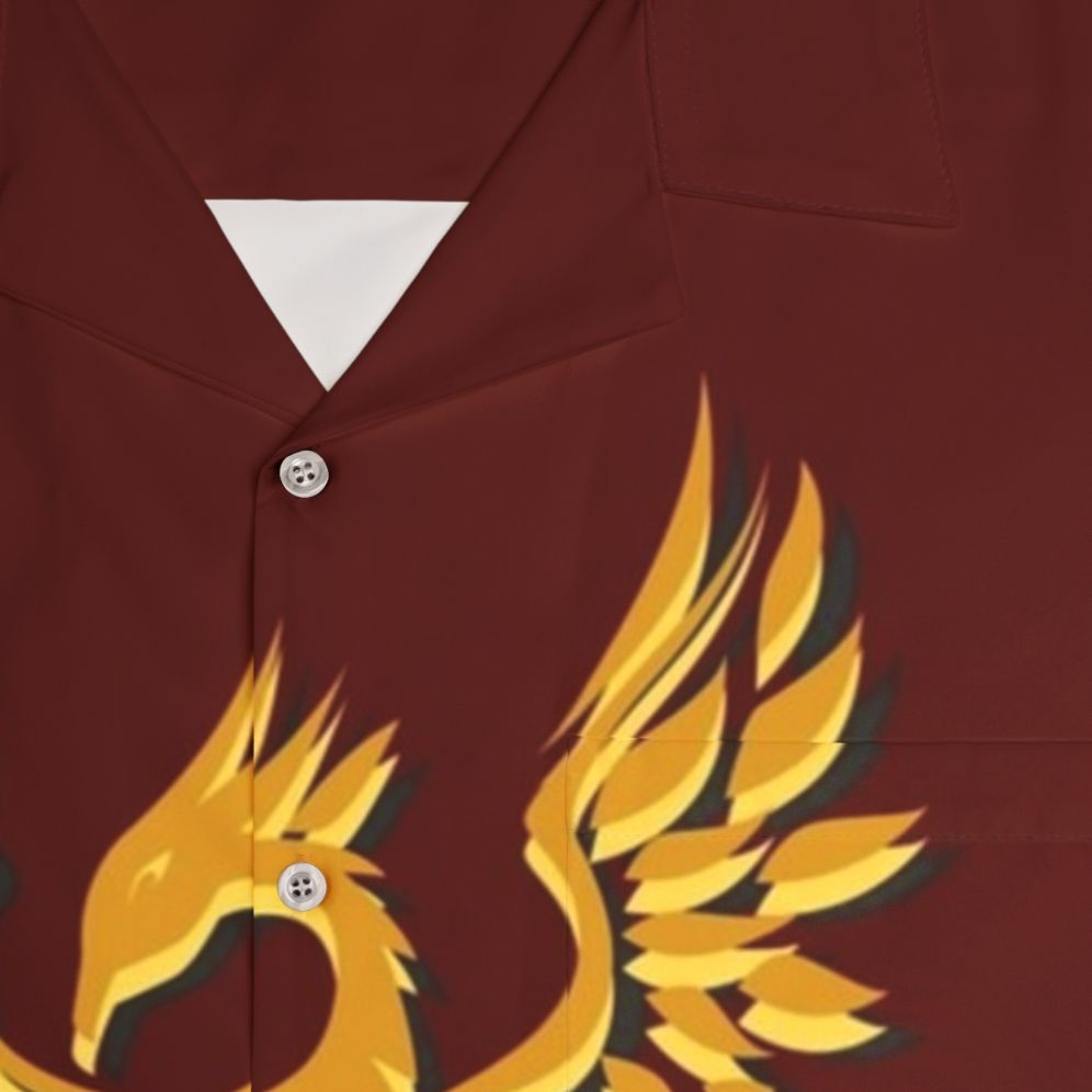 Legendary Golden Phoenix Hawaiian Shirt - Detail