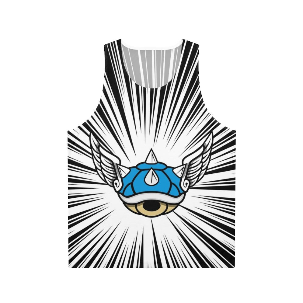 Retro gaming blue tank top with Mario Kart design