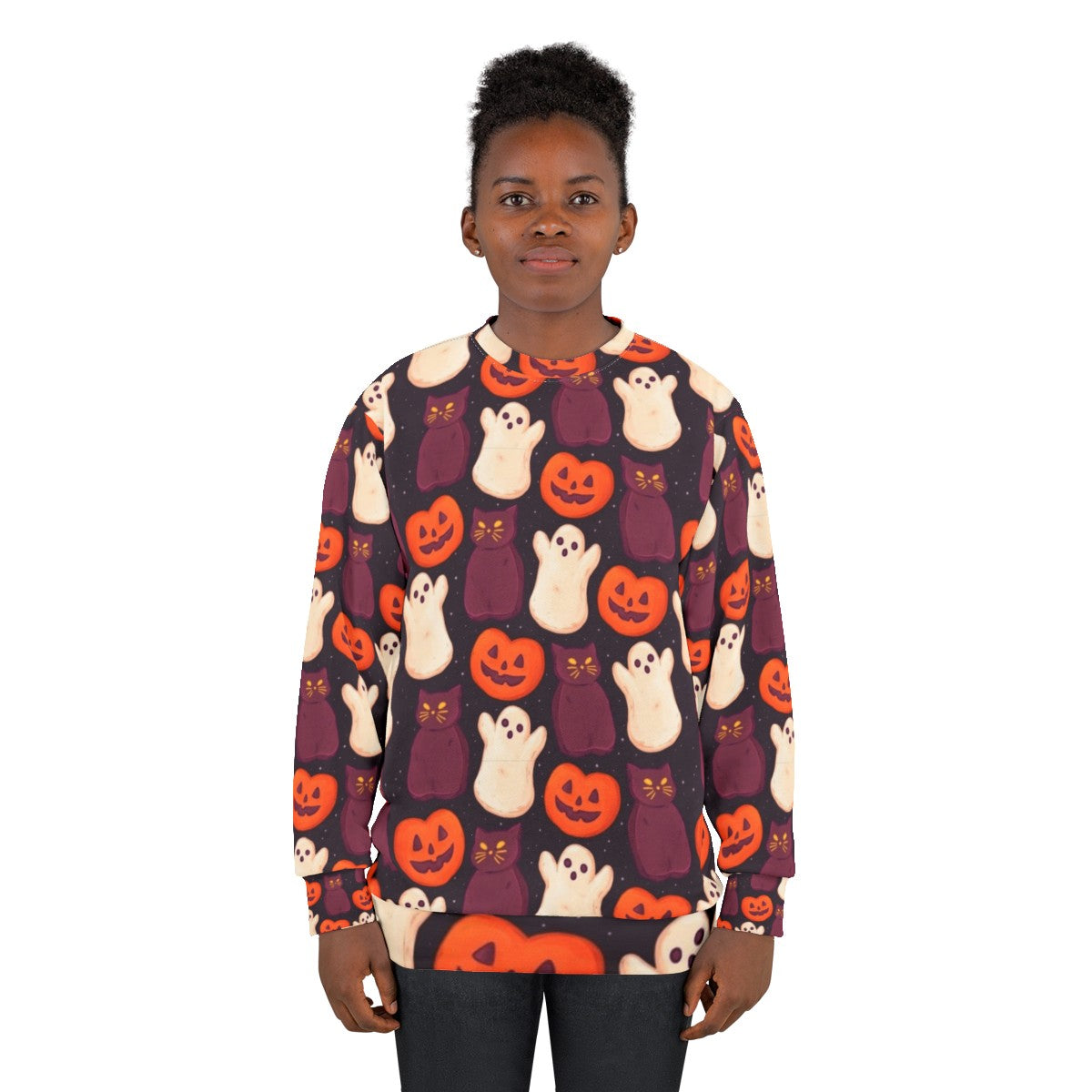 Spooky cute Halloween marshmallow sweatshirt - women