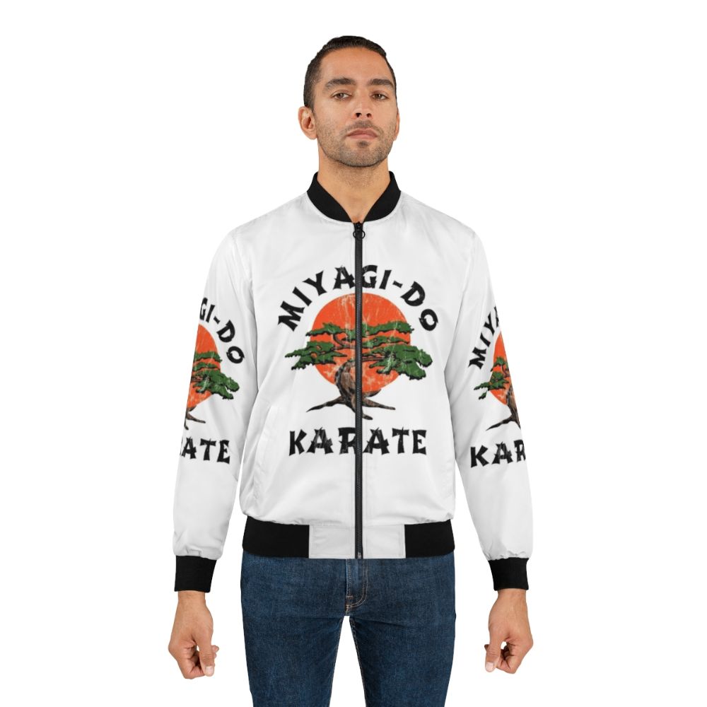 Distressed bomber jacket with karate motifs and vintage design - Lifestyle