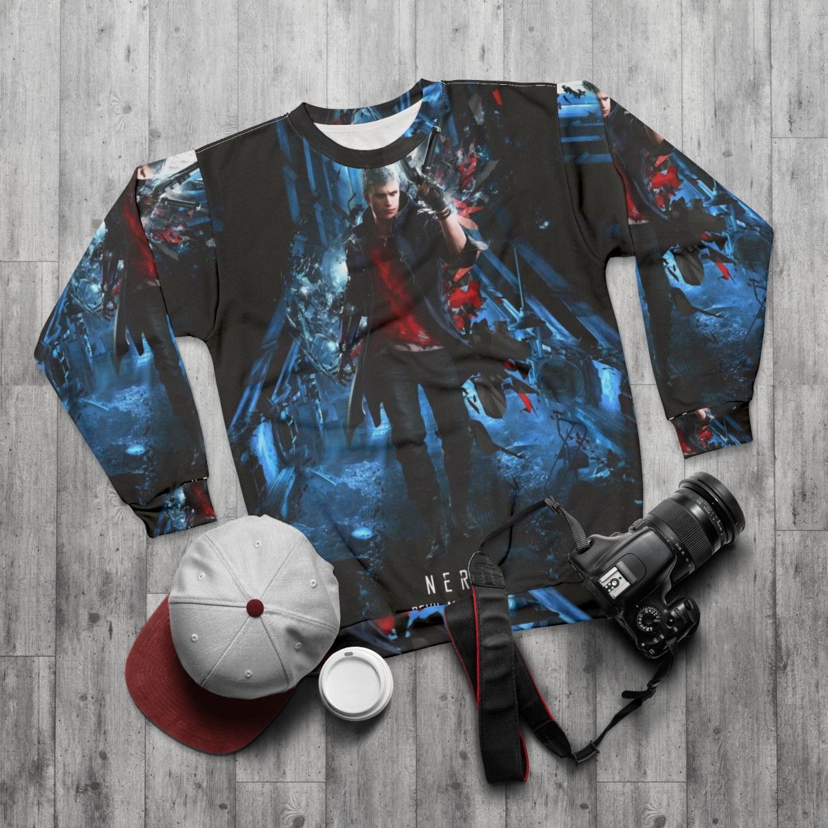 Devil May Cry 5 Nero Gaming Sweatshirt - flat lay