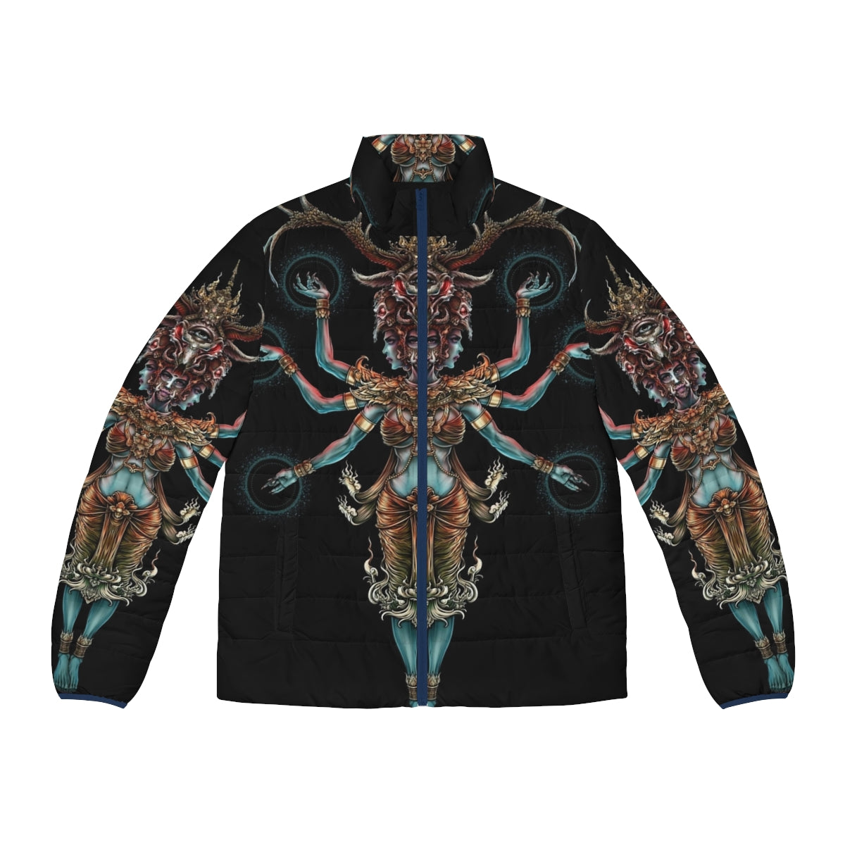 Winya No 141 Puffer Jacket - A dark and mystical jacket inspired by Thai culture and fantasy elements