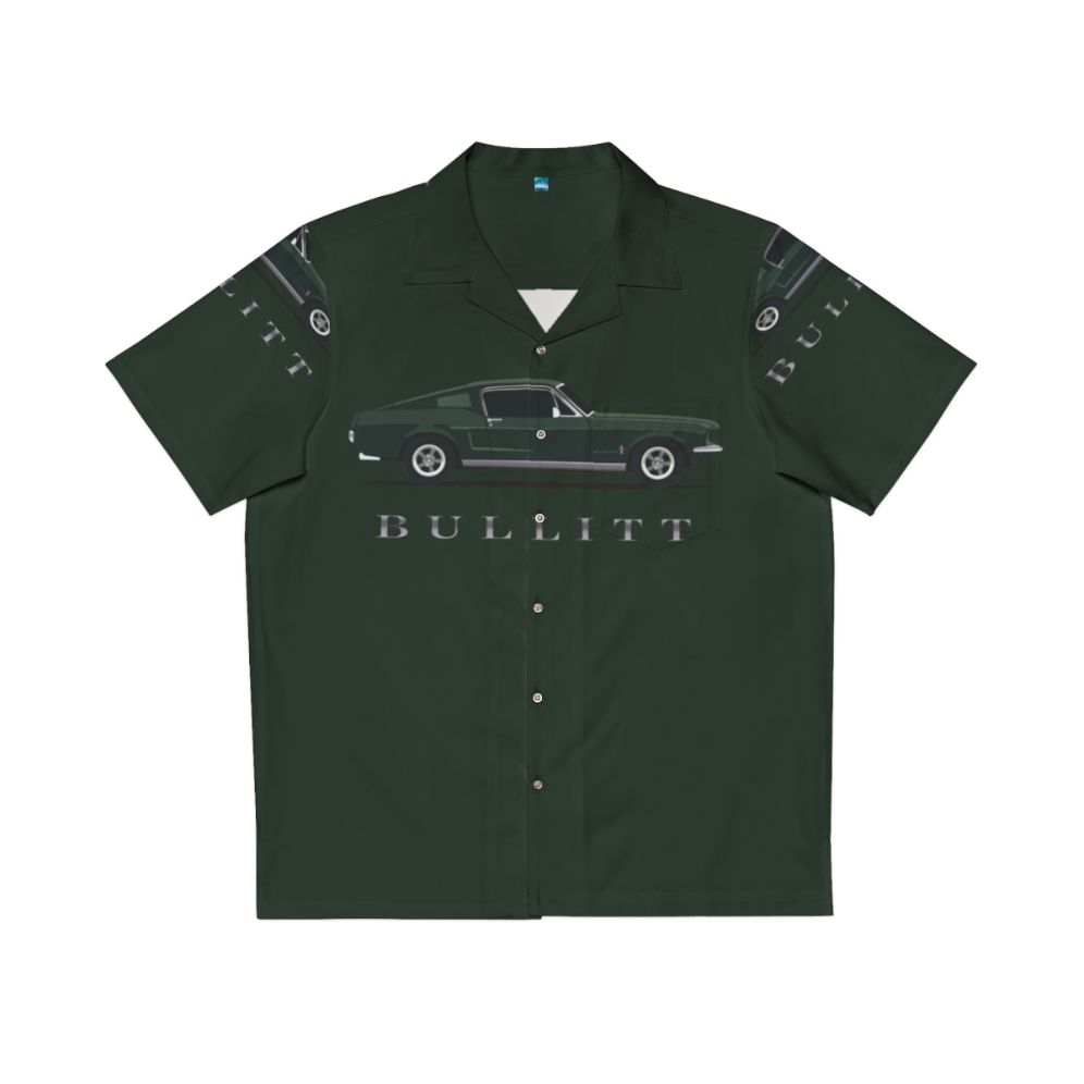 Mustang Bullitt Hawaiian Shirt with Classic Ford Mustang and Steve McQueen Bullitt Design