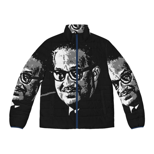 Thurgood Marshall Puffer Jacket featuring a portrait of the first African American Supreme Court Justice