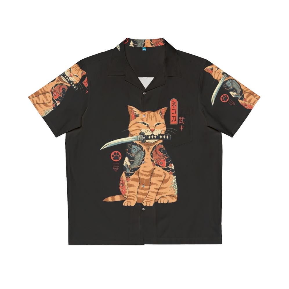 Catana Hawaiian Shirt with Samurai Cat Design