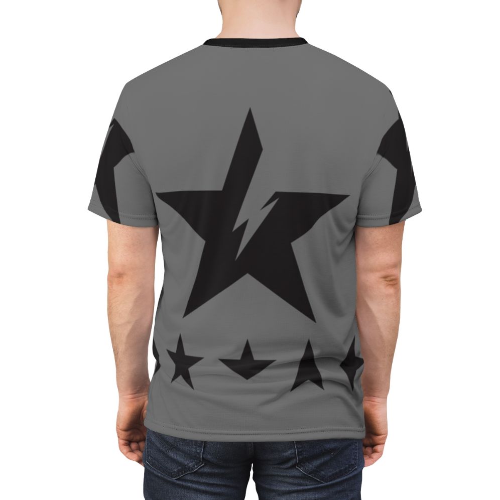 Ziggy Stardust inspired all-over print t-shirt featuring David Bowie's iconic imagery - men back