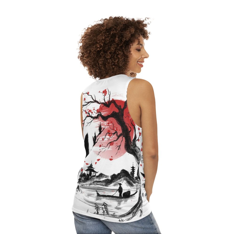 Japan landscape art unisex tank top - women back