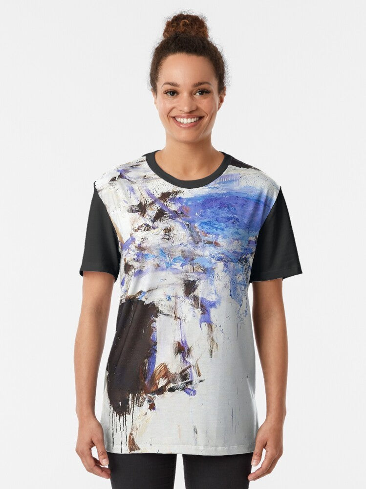 Joan Mitchell inspired abstract expressionist watercolor graphic design t-shirt - Women