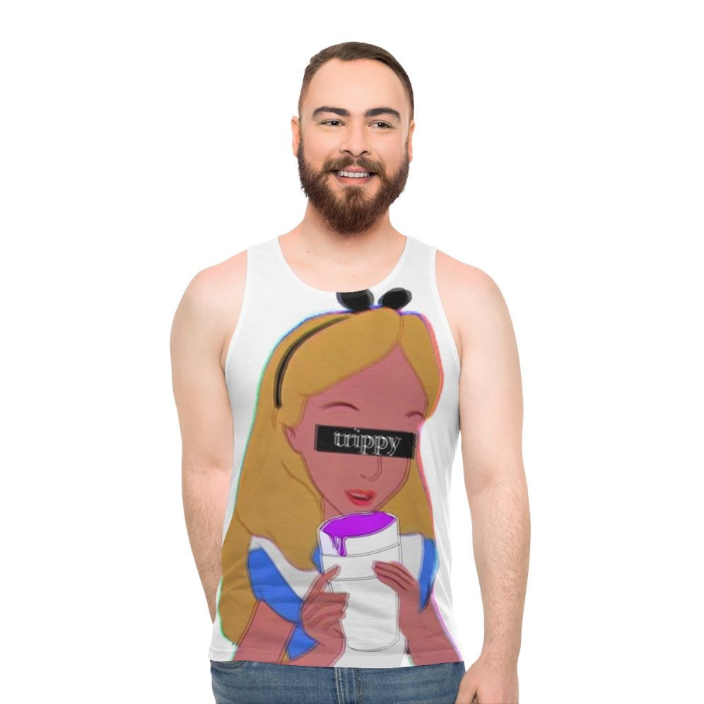 Trippy Alice in Wonderland inspired unisex tank top - men