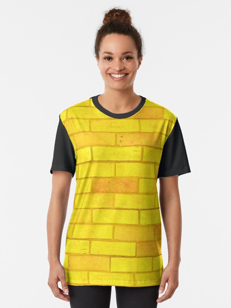 Vintage "Yellow Brick Road" graphic t-shirt in yellow and black - Women