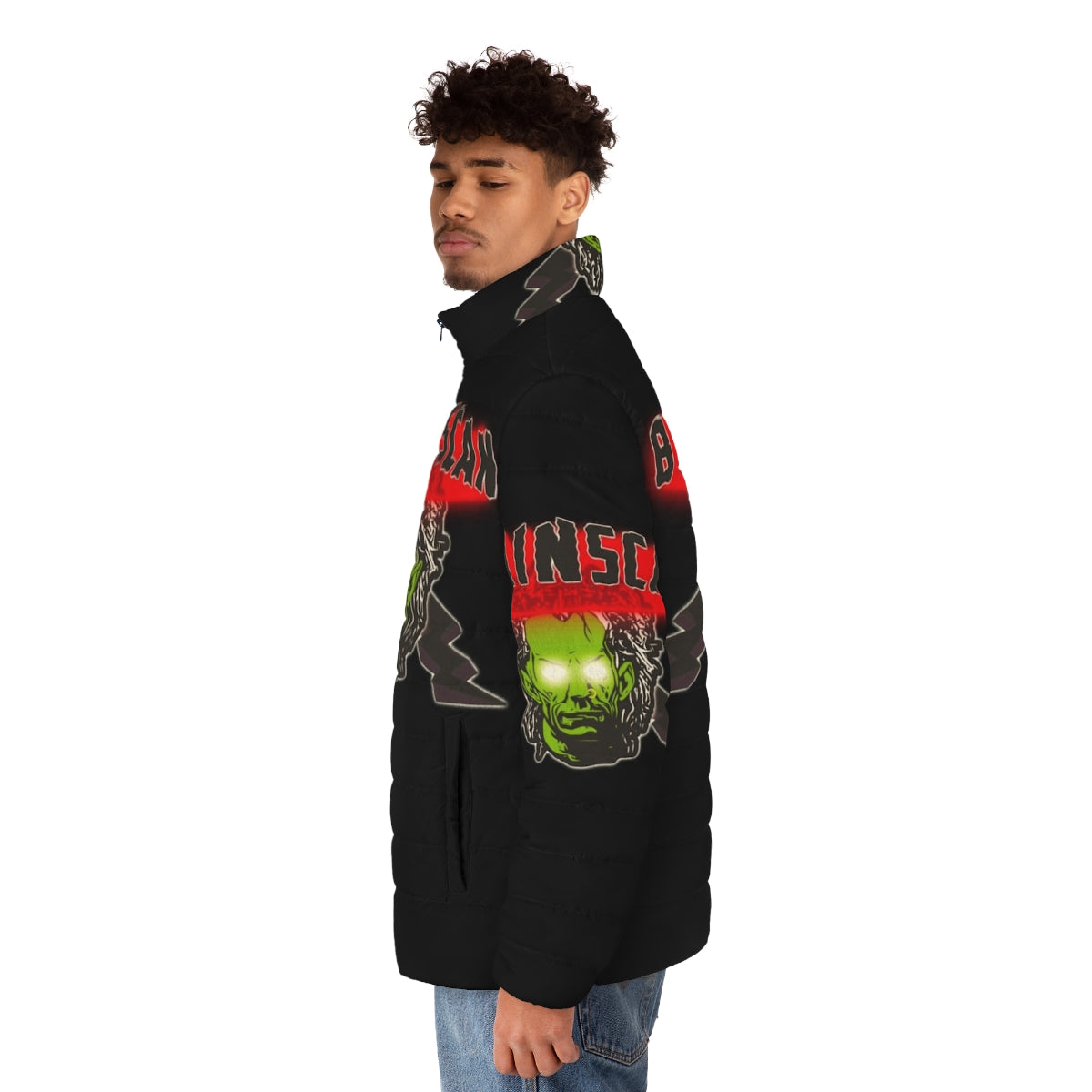 Brainscan Puffer Jacket - 90s horror movie inspired outerwear - men side left