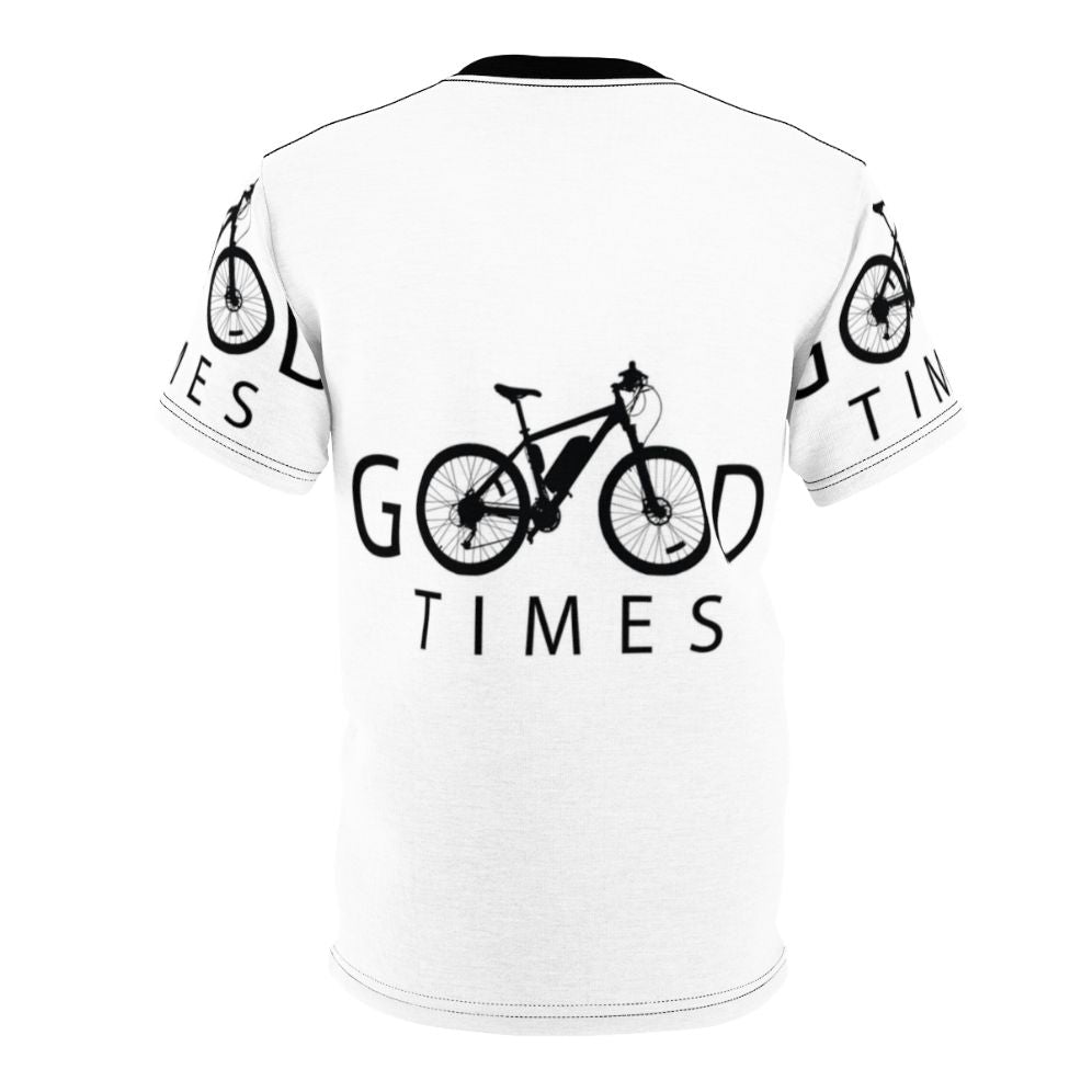 A vibrant cycling-themed t-shirt featuring a fun, colorful design for outdoor hobbies and sports activities. - Back