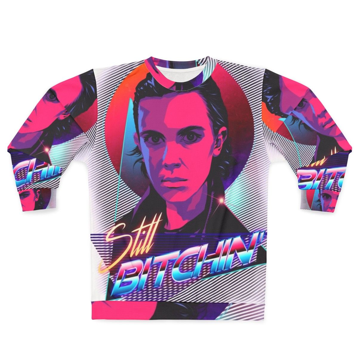 Retro Eleven Is Still Bitchin' Sweatshirt featuring Millie Bobby Brown from Stranger Things