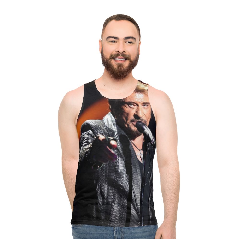 Johnny Hallyday Singer Unisex Tank Top - men