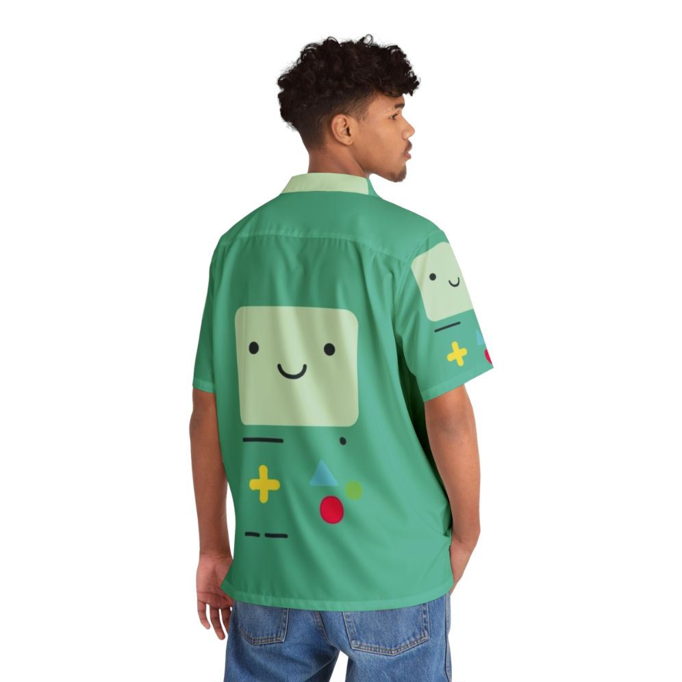 BMO Hawaiian Shirt - Adventure Time Inspired Cartoon Tropical Shirt - People Back