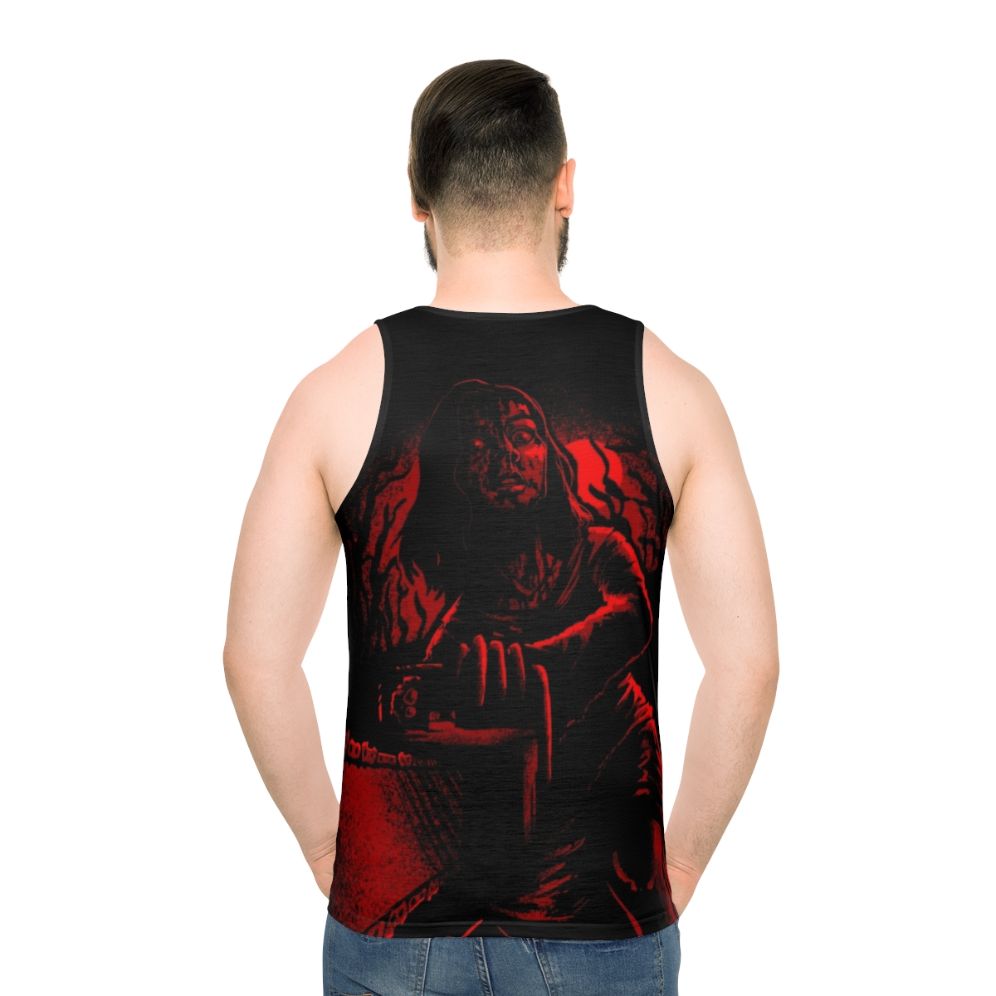 Unisex tank top inspired by the Evil Dead horror movie - men back