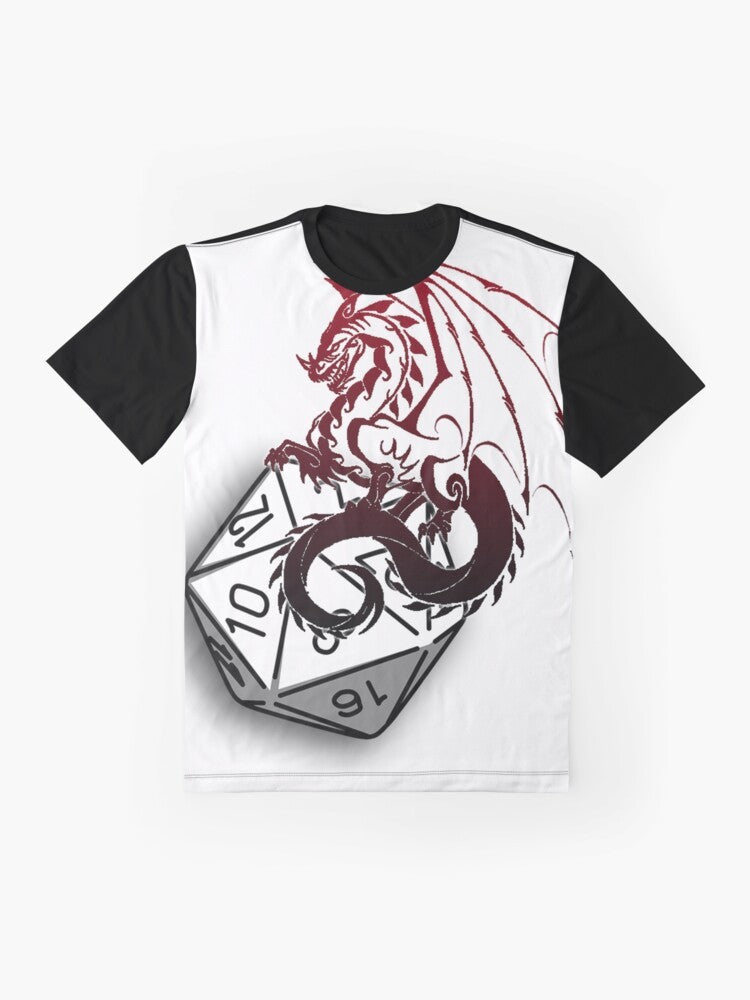 Dungeons and Dragons D20 Graphic T-Shirt for Roleplayers, Dungeon Masters, and Fantasy Fans - Flat lay