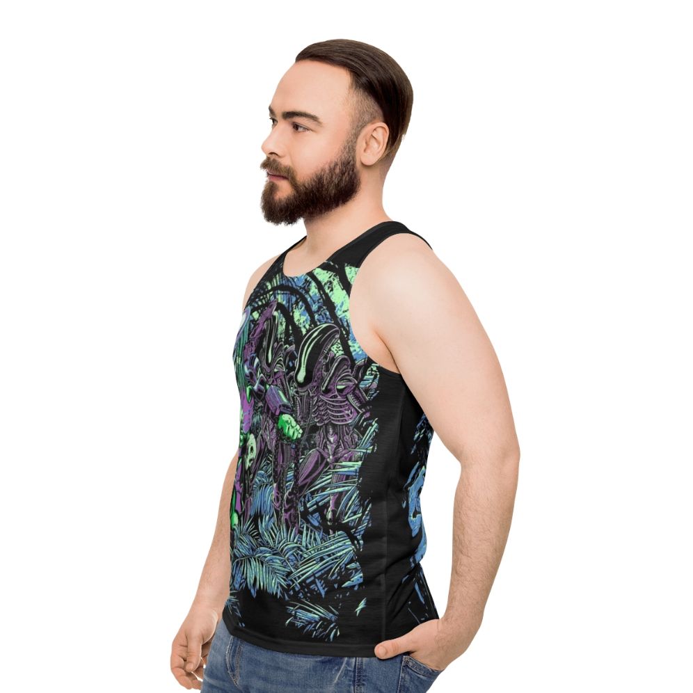 Neon Jungle Alien vs Predator Unisex Tank Top - men side