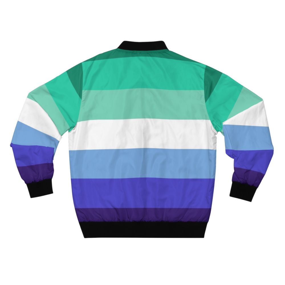 MLM Gay Pride Bomber Jacket featuring the Pride flag design - Back