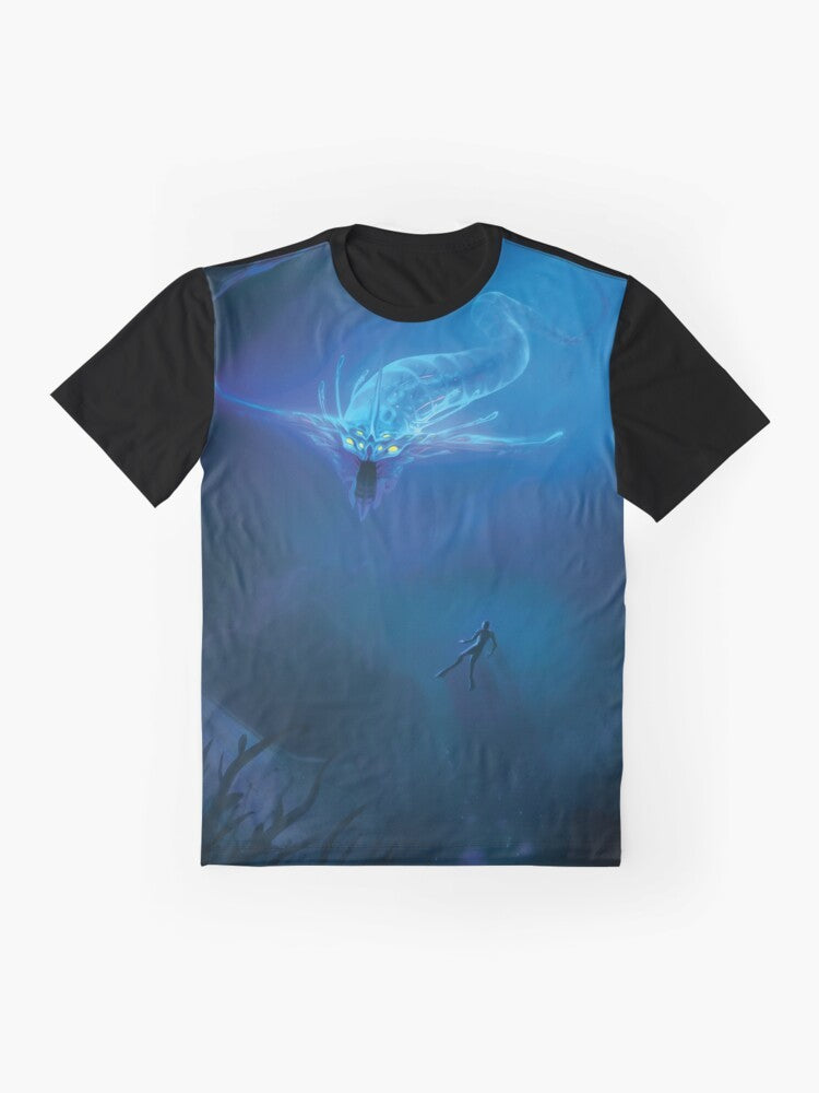 Subnautica Ghost Leviathan Graphic T-Shirt - Flat lay