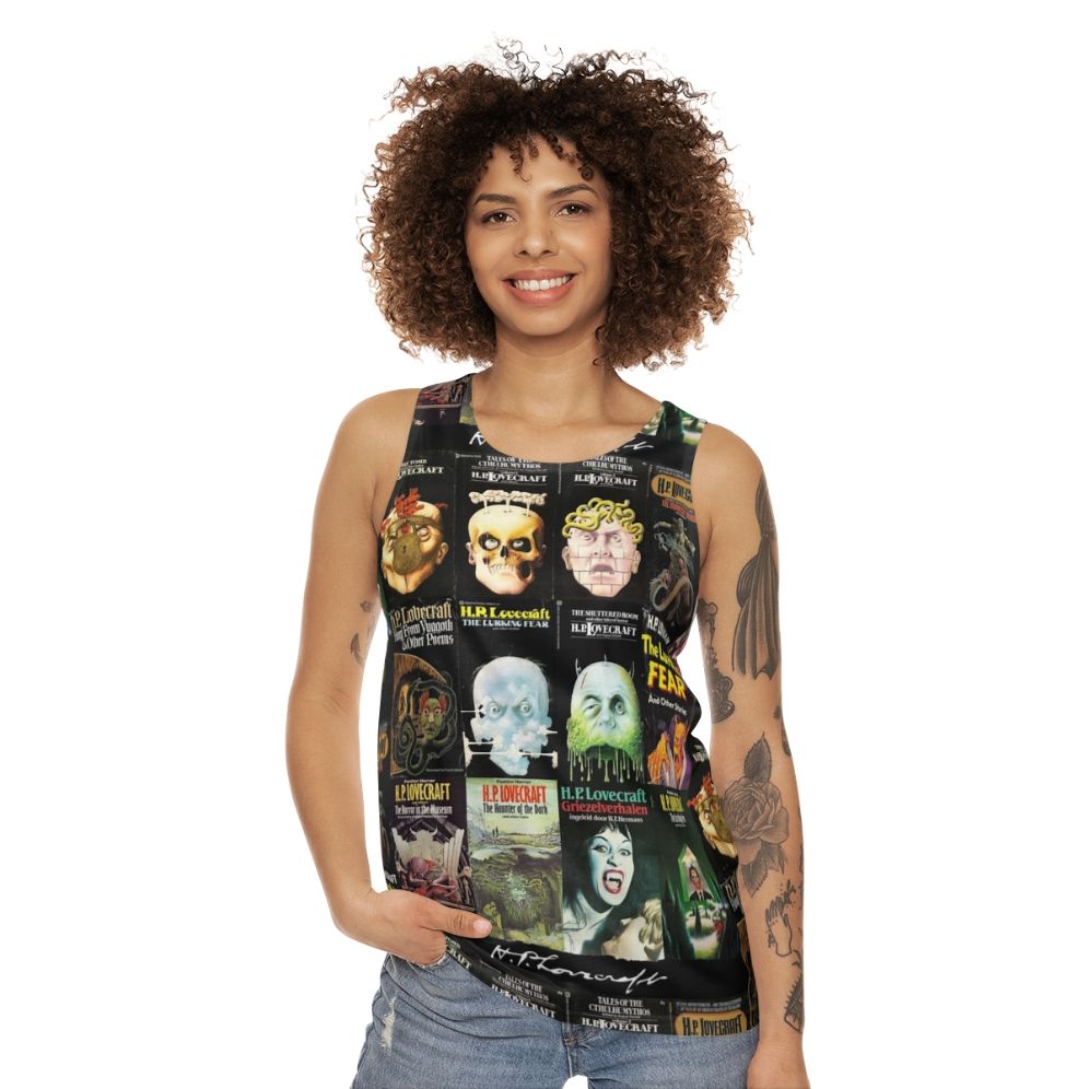 H.P. Lovecraft inspired unisex horror tank top - women